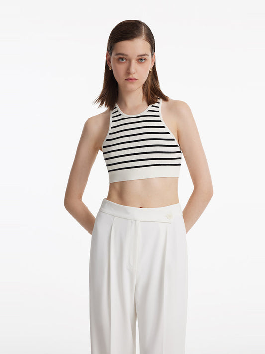 Çizgili Kadın Crop Top