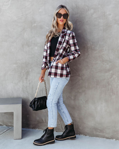 Revolense™ Big Apple Dreams Pocketed Plaid Blazer