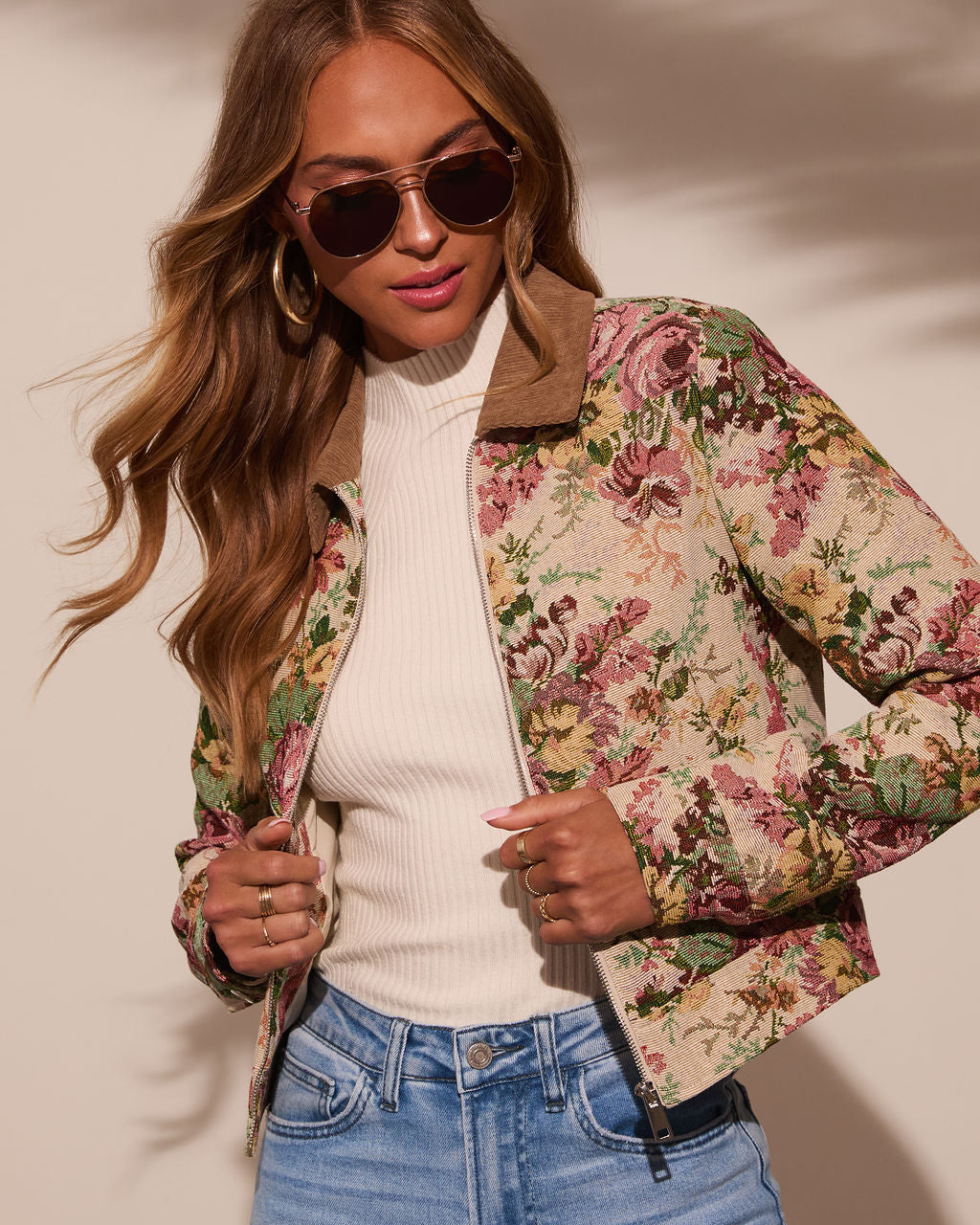 Revolense™ Garden Rose Linen Floral Tapestry Jacket