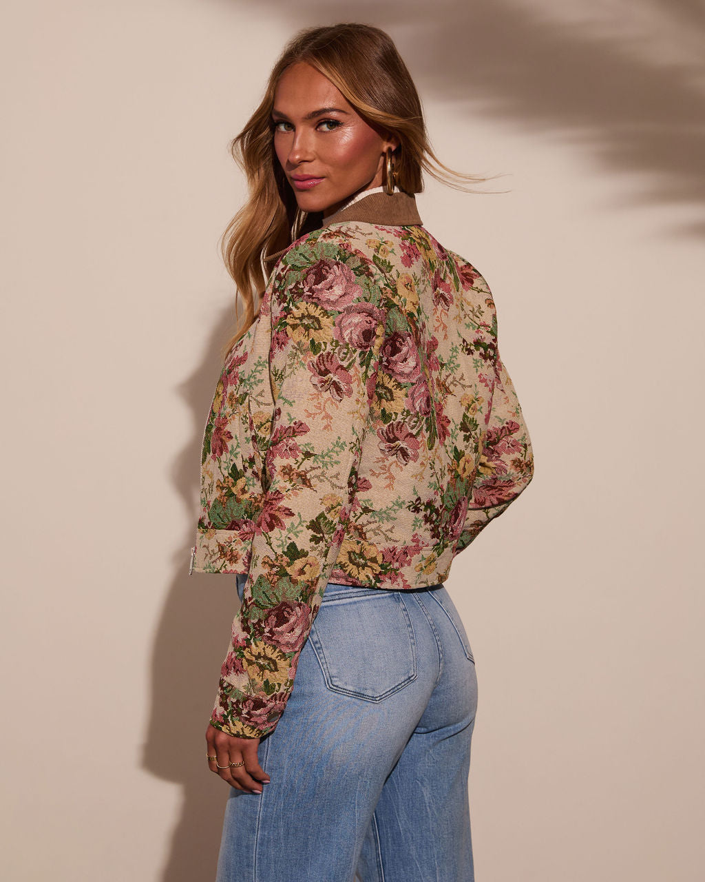 Revolense™ Garden Rose Linen Floral Tapestry Jacket