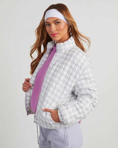 Revolense™ Blaine Glitter Houndstooth Puffer Jacket