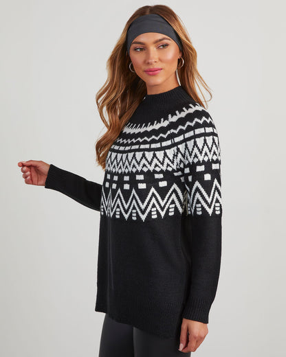 Revolense™ Blizzard Fair Isle Mock Neck Sweater