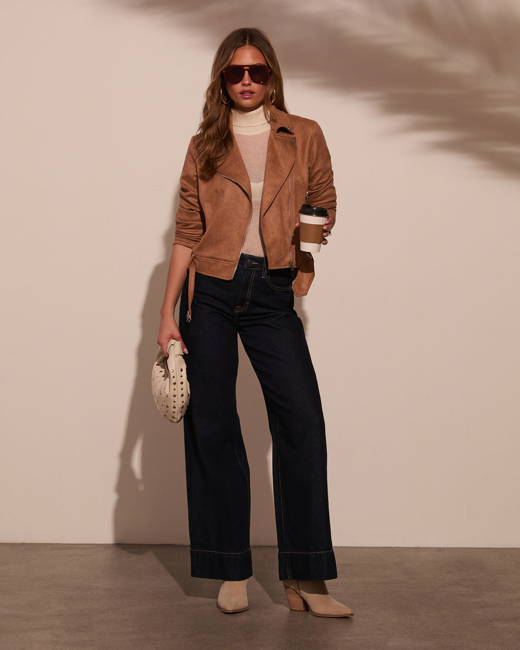 Revolense™ At The Fireside Cropped Suede Moto Jacket