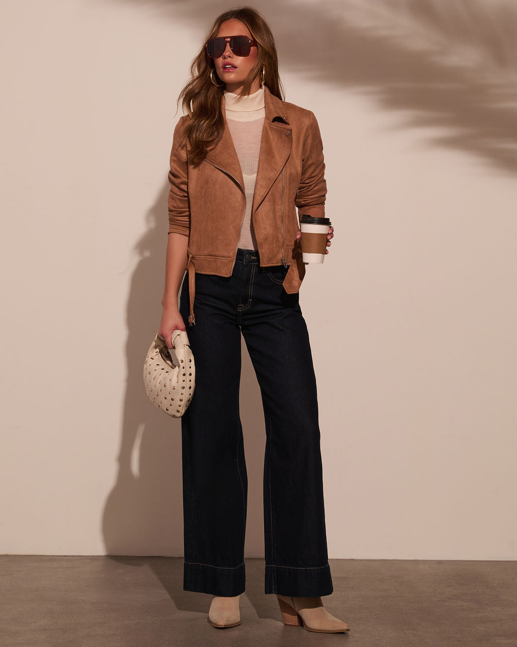 Revolense™ At The Fireside Cropped Suede Moto Jacket