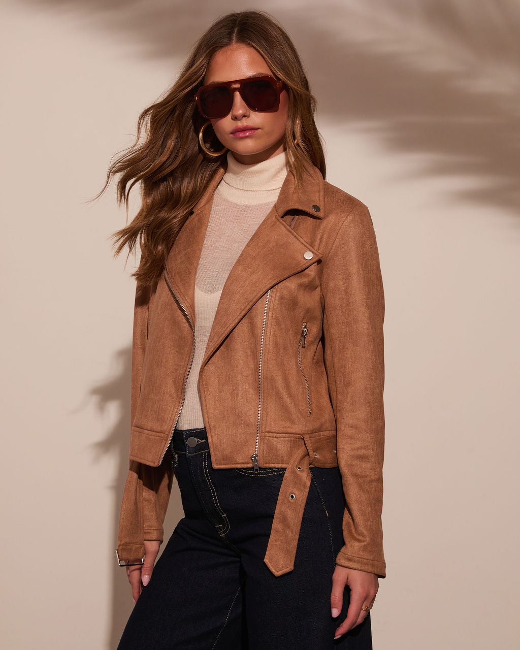 Revolense™ At The Fireside Cropped Suede Moto Jacket