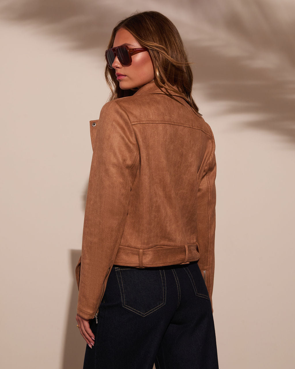 Revolense™ At The Fireside Cropped Suede Moto Jacket