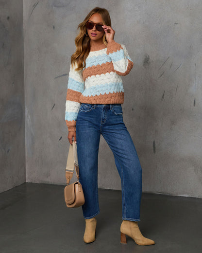 Revolense™ Campfire Glow Striped Knit Sweater