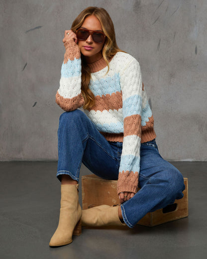 Revolense™ Campfire Glow Striped Knit Sweater