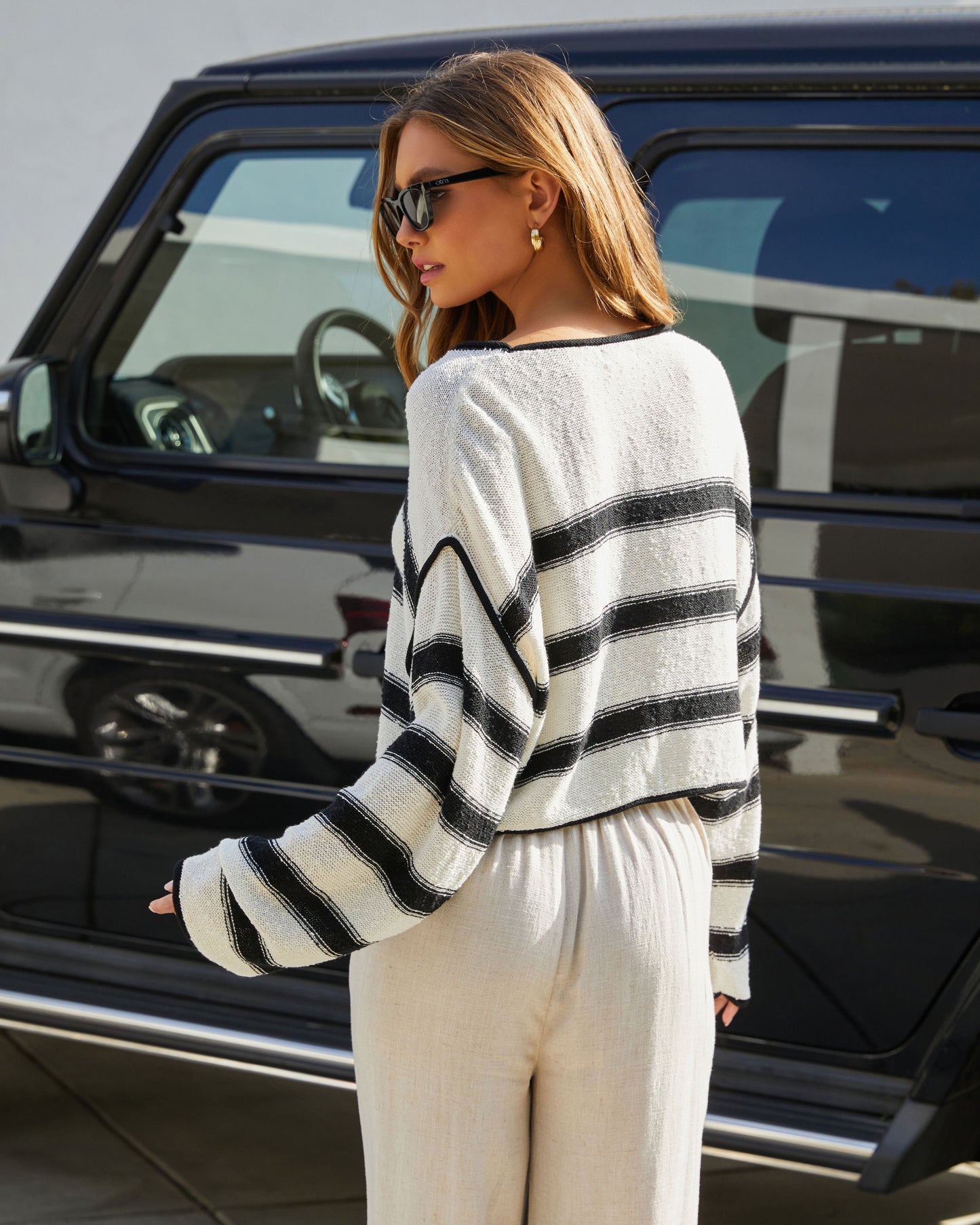 Revolense™ Beachside Striped Cotton Blend Sweater