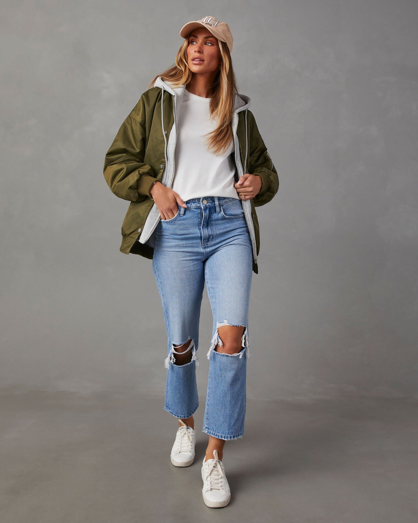 Revolense™ Campus Oversized Hooded Bomber Jacket