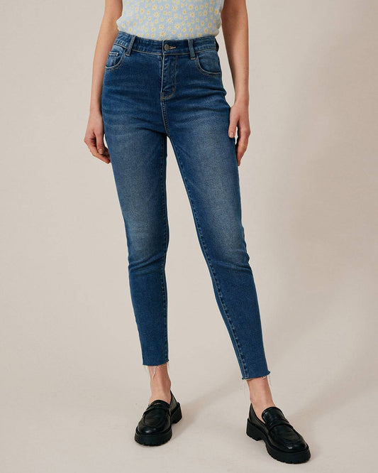 Birinci Sınıf Kumaştan Yüksek Belli Skinny Jeans